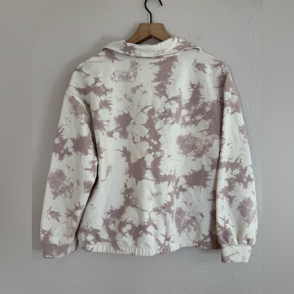 Varley Romero Sweat Half 1/2 Zip Pullover Sweatshirt in Taupe Tiedye Medium $127 - Picture 8 of 11